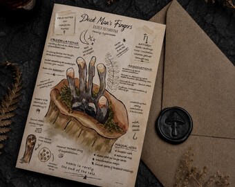 Witchy Mushroom Halloween Card | Dark Cottagecore