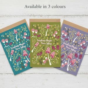 Tarjeta de agradecimiento con hongos: una linda tarjeta de agradecimiento de estilo cottagecore, apreciación de los hongos