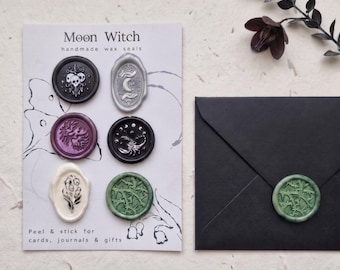 Moon Witch Wax Seals (6 or 12) – Gothic Romance, Bookish Stationery, Journaling Supplies