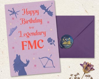 Bookish Birthday Card For Her – Legendary FMC Romantasy Greeting Card
