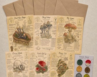 Witchy Mushroom 'Field Notes on Magical Fungi' Stationary Set