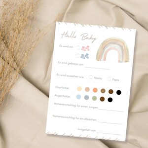 Modèle de jeu de prédiction de bébé | Jeu de révélation du sexe | PDF pour impression | Jeu de baby shower | Carte Bonjour Bébé à remplir