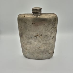 James Dixon & Sons Shefield 24oz Vintage Pewter Flask, Made in England
