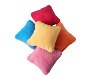 Sugar Glider Pillow, Set of 5 Small Pet Toy, Pet Cage Toy Accessory, Antipill Fleece Sleep Pillow, Glider Toy 5" Pillow, Made in USA