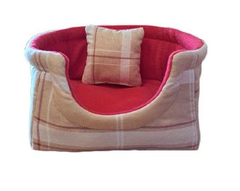 Fall Guinea Pig Cuddle Cup Bed Set, 8" Bed-Potty Pad-Pillow Set, Ready to Ship, Antipill Fleece Pet Bed, Pet Cage Accessory, Machine Wash