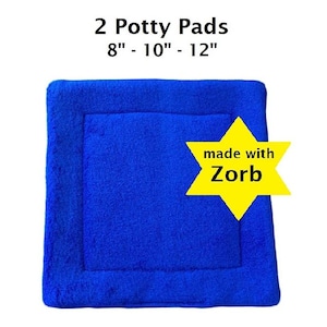 Square Guinea Pig Potty Pads, 2 Corner Pee Pads, Absorbs Urine, Small Pet Cage Protection, Antipill Fleece & Zorb Cage Liner Accessory
