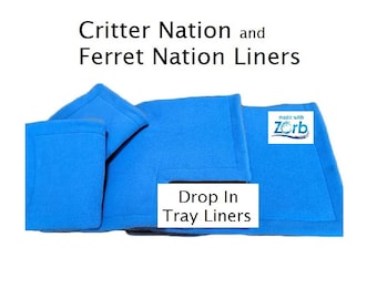 Critter/Ferret Nation Drop In Metal Tray Liners, Zorb Absorbent Bedding, Antipill Fleece Cage Liners, Reusable Pet Bedding, Machine Wash