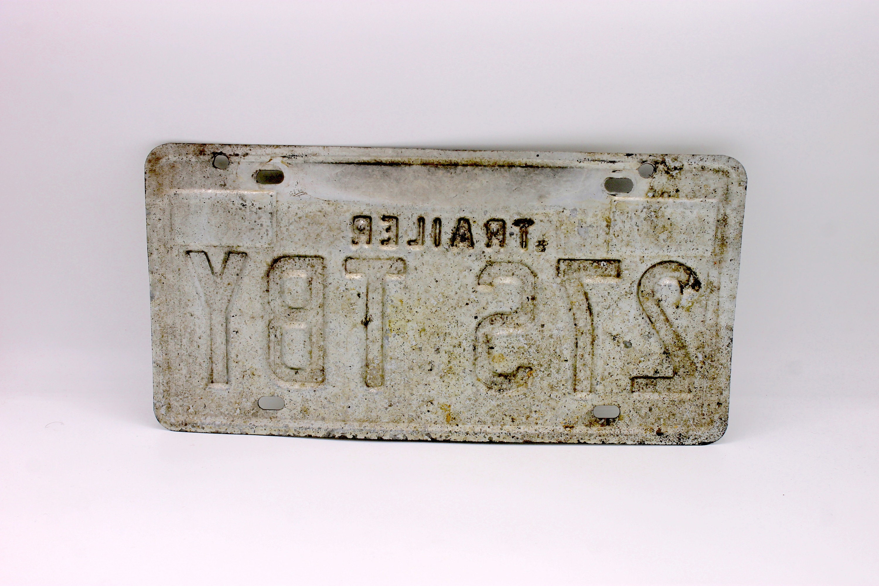 Texas Trailer License Plate Blue on White 1995 Registration Etsy