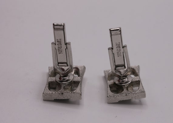 Vintage Rectangular Cuff Links with Small Pearl a… - image 4