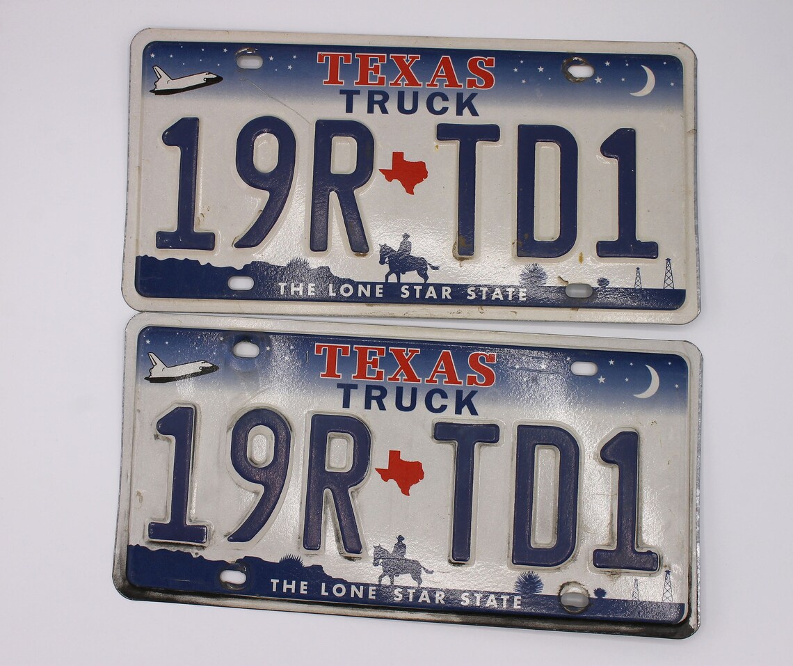 Texas Truck License Plate Set Space Shuttle Base Etsy Hong Kong