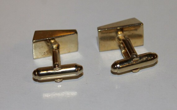 Vintage Gold Tone Rectangular Anson Cuff Links an… - image 4