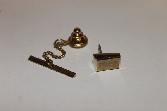 Vintage Gold Tone Rectangular Anson Cuff Links an… - image 3