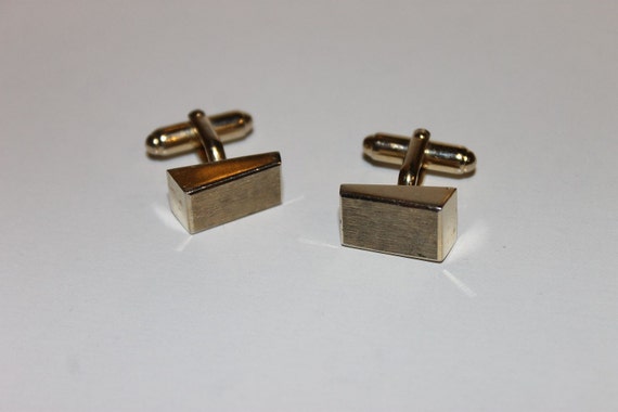 Vintage Gold Tone Rectangular Anson Cuff Links an… - image 2