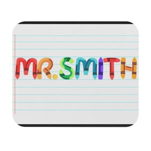 Personalized Teacher Mouse Pad, Colorful Desk Decor, Custom Gift for Educators, Classroom Supplies, Teacher Appreciation Gift