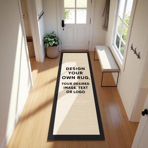 Alfombra de pasillo personalizada con tu imagen o texto, alfombra de pasillo larga personalizada, diseña tu propia alfombra de pasillo, diseño de alfombra de pasillo con imagen personalizada imagen 3