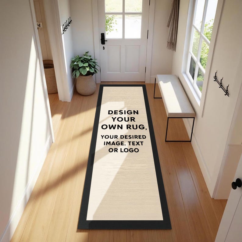 Alfombra de pasillo personalizada con tu imagen o texto, alfombra de pasillo larga personalizada, diseña tu propia alfombra de pasillo, diseño de alfombra de pasillo con imagen personalizada imagen 3