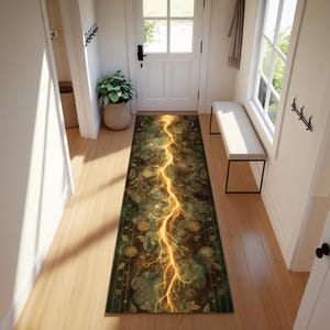 Tapete Arcane Lightning Runner, Tapete de Tapeçaria Alchemy para Corredores de Bruxas ou Decoração Cósmica Gótica imagem 3