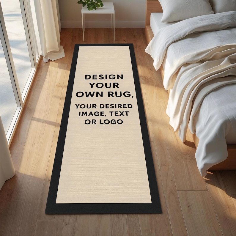 Text On Rug Custom Runner Rug With Your Image or Text, Personalized Long Hallway ...
