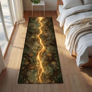 Tapete Arcane Lightning Runner, Tapete de Tapeçaria Alchemy para Corredores de Bruxas ou Decoração Cósmica Gótica imagem 4