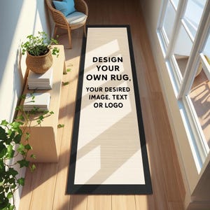 Alfombra de pasillo personalizada con tu imagen o texto, alfombra de pasillo larga personalizada, diseña tu propia alfombra de pasillo, diseño de alfombra de pasillo con imagen personalizada imagen 2