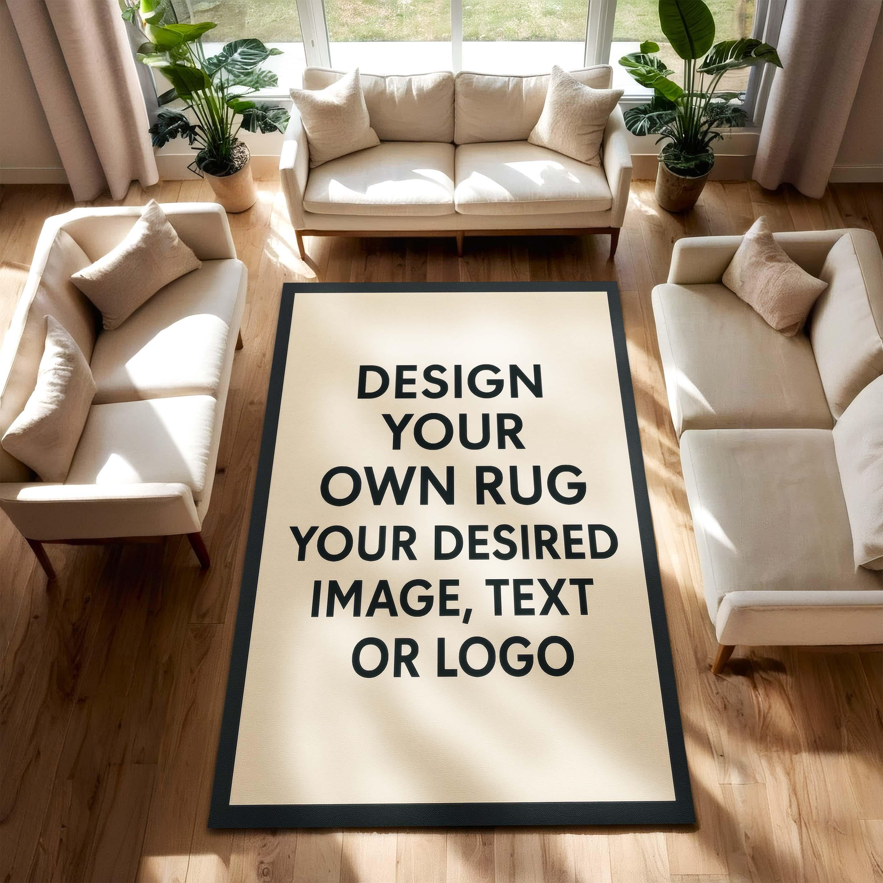 Text On Rug Custom Image Area Rug, Design Your Own Rug With Photo, Logo, or Text ...