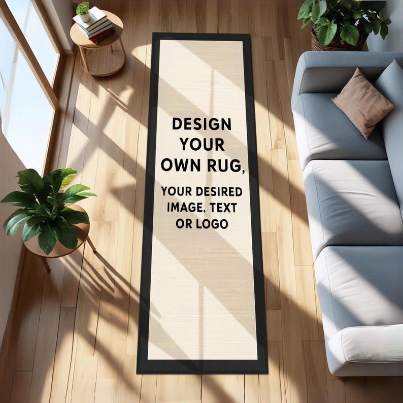 Alfombra de pasillo personalizada con tu imagen o texto, alfombra de pasillo larga personalizada, diseña tu propia alfombra de pasillo, diseño de alfombra de pasillo con imagen personalizada imagen 1