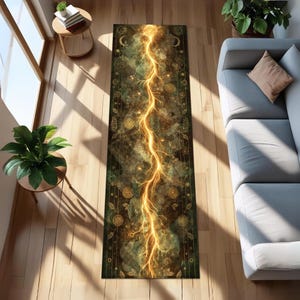 Tapete Arcane Lightning Runner, Tapete de Tapeçaria Alchemy para Corredores de Bruxas ou Decoração Cósmica Gótica imagem 2