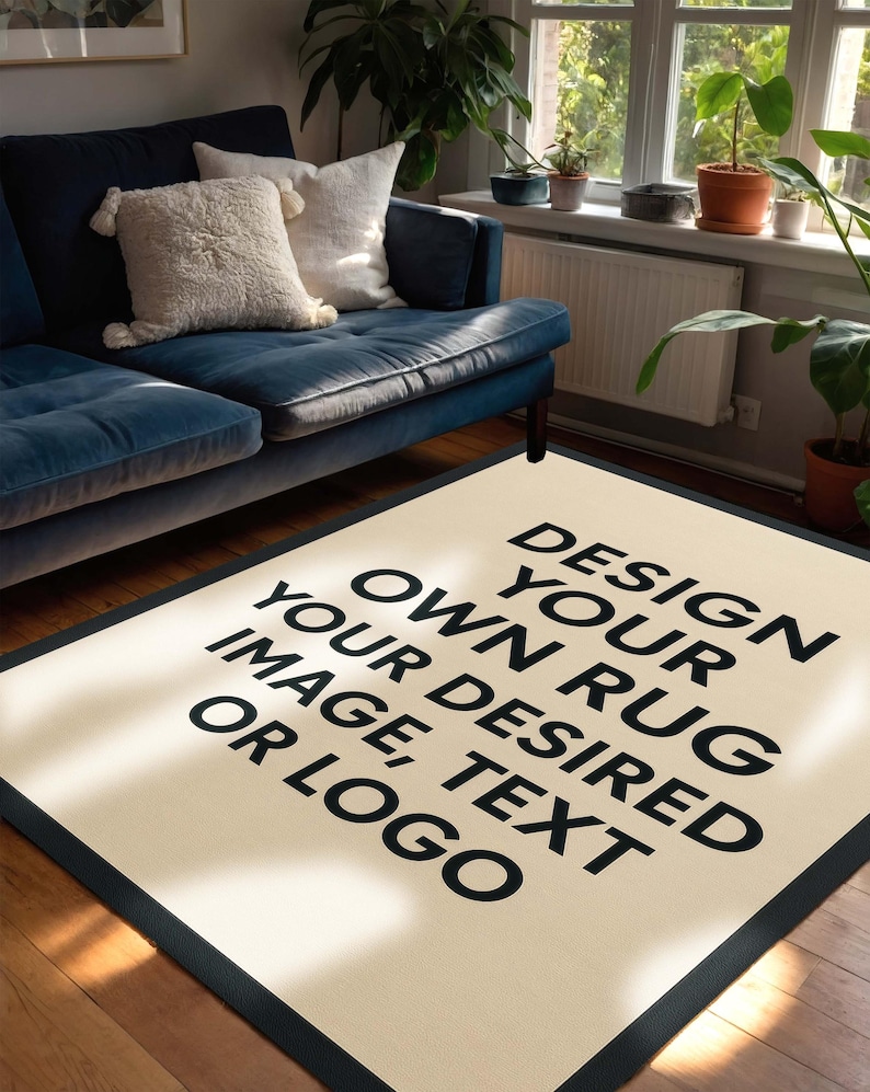 Text On Rug Custom Image Area Rug, Design Your Own Rug With Photo, Logo, or Text ...