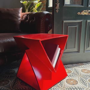 Vertex Handmade Red Metal Side Table