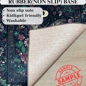 Rond vintage bloementapijt, marinegouden tapijt met botanisch medaillon, cirkelvormig tapijt in William Morris-stijl voor decoratie woonkamer slaapkamer afbeelding 7