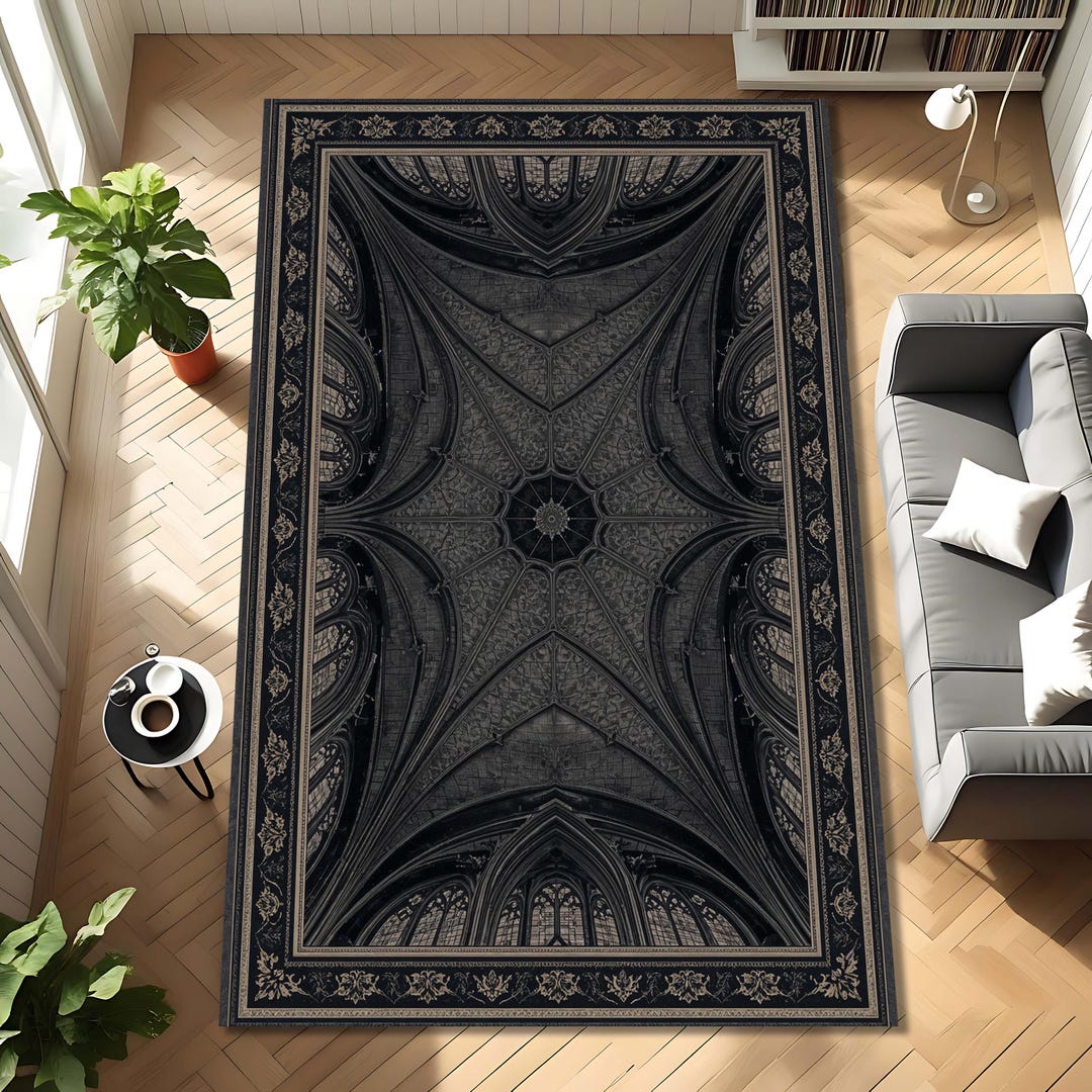 Ceiling Rug Gothic Cathedral Ceiling Rug, Dark Academia Architecture Carpet ...