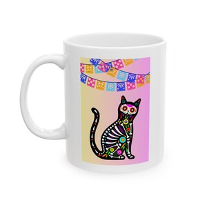 Whimsical Cat Ceramic Mug - Playful Gift for Cat Lovers, Coffee Lover&#39;s Mug, Unique Tea Cup, Cute Home Decor, Funny Gift for Cat Owners