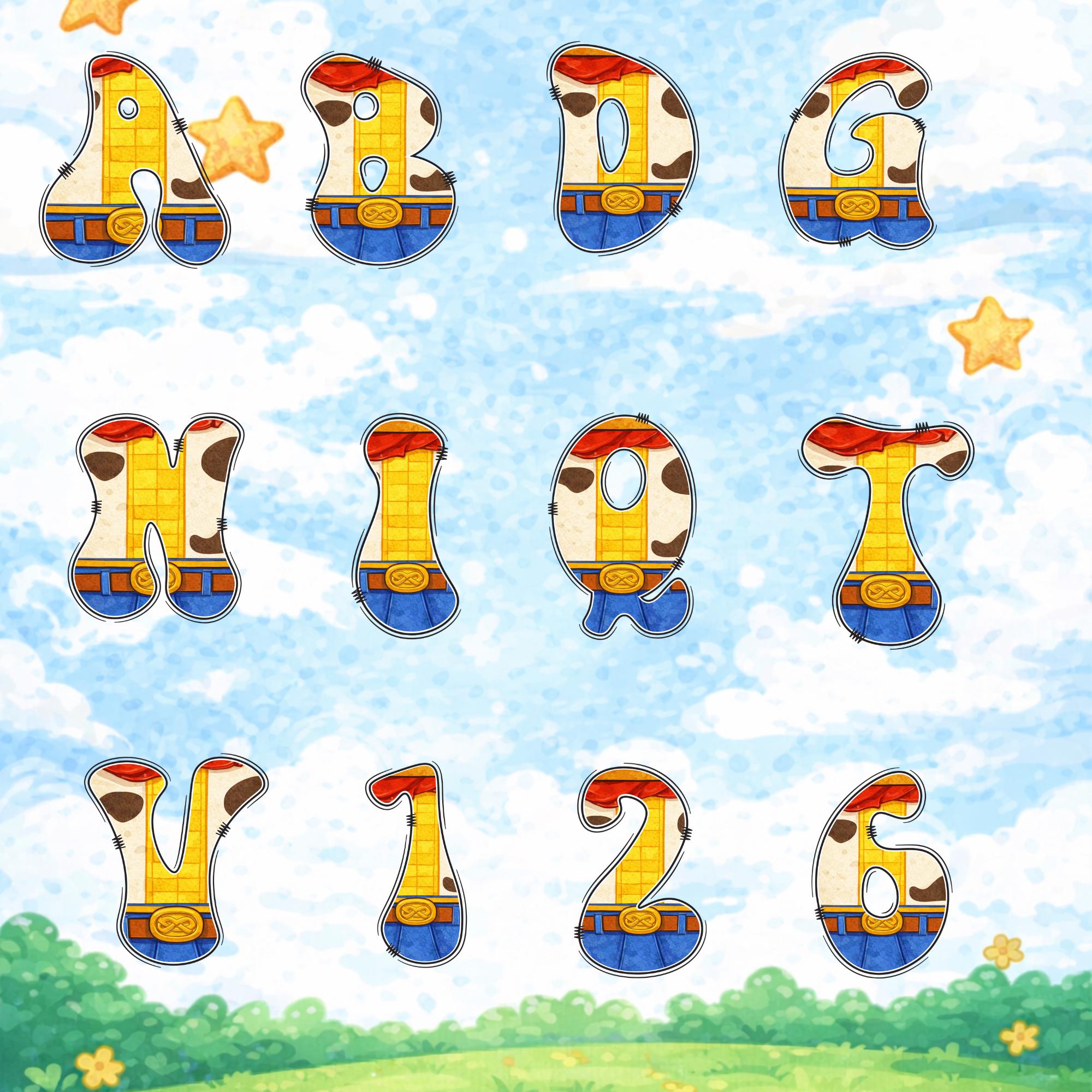 Toontastic Letters Toy Story Alphabet PNG Letters, Cartoon Font for Kids Party Decor ...