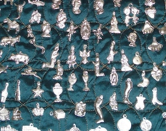 100 Assorted Silver Tone Mexican Milagros Charms Milagro ExVotos Wholesale