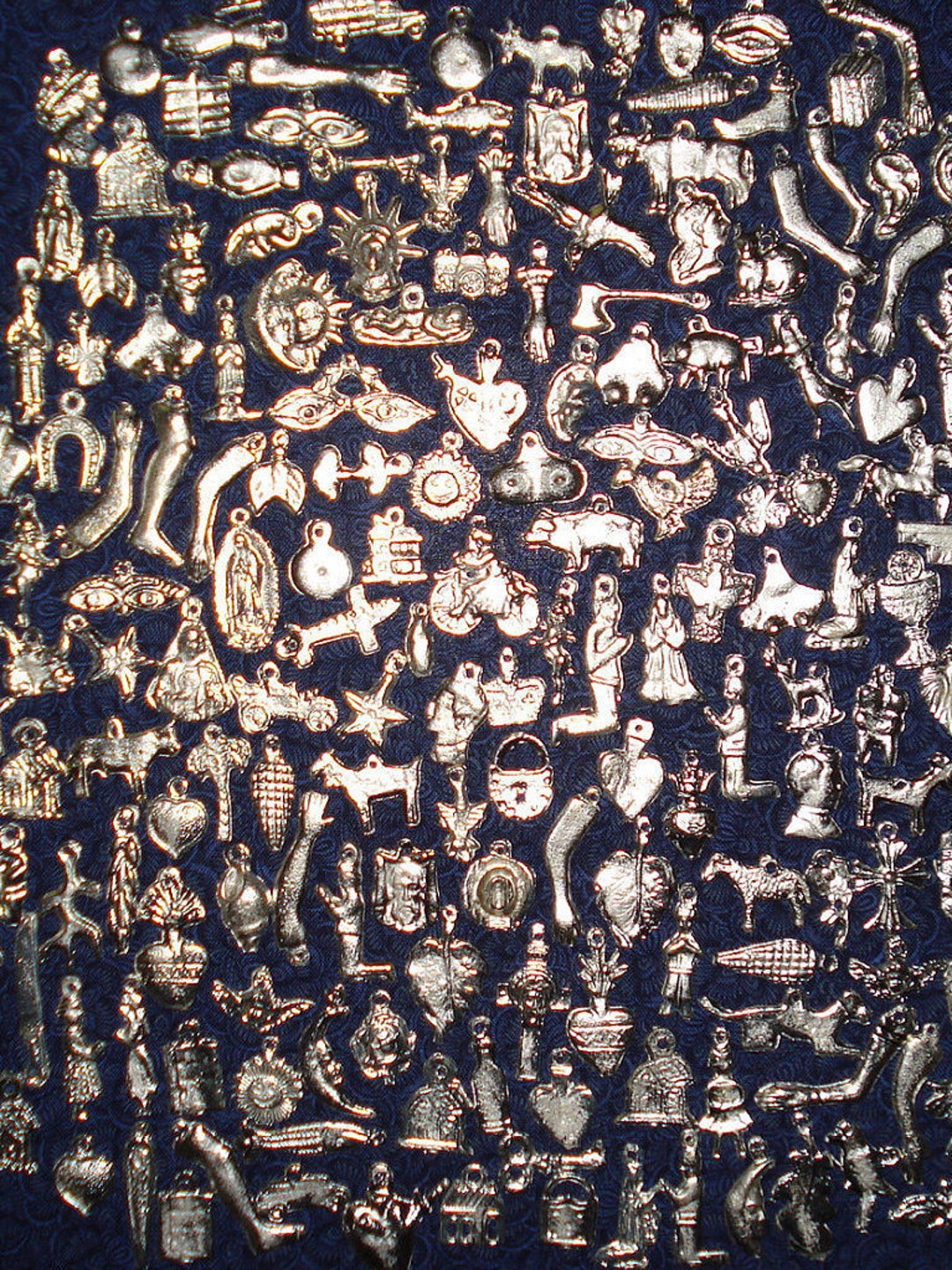 Milagro Charms 100 Assorted Gold Tone Milagros Ex-voto Mexican Ex-votos ...