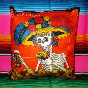 Día de la almohada muerta Catrina Dia De Los Muertos Almohada