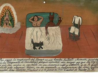 Retablo Ex Voto Day Of The Dead My Devilish Husband Lover