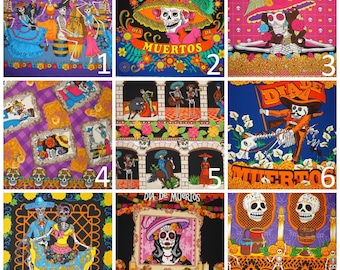 Dia de los Muertos Day of the Dead Fabric Banner Sugar Skull Calaveras La Catrina Altar Cloth Wall hanging