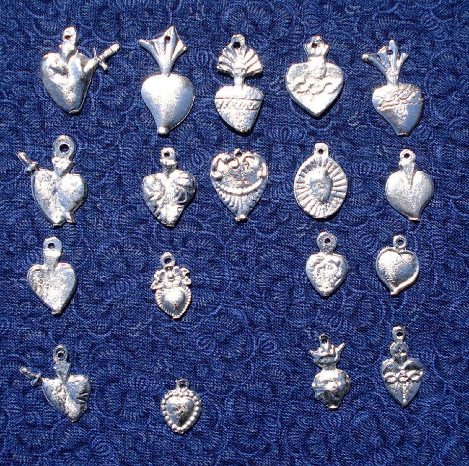 Milagros Charm Milagro Assorted Silver Tone Hearts Wholesale Etsy