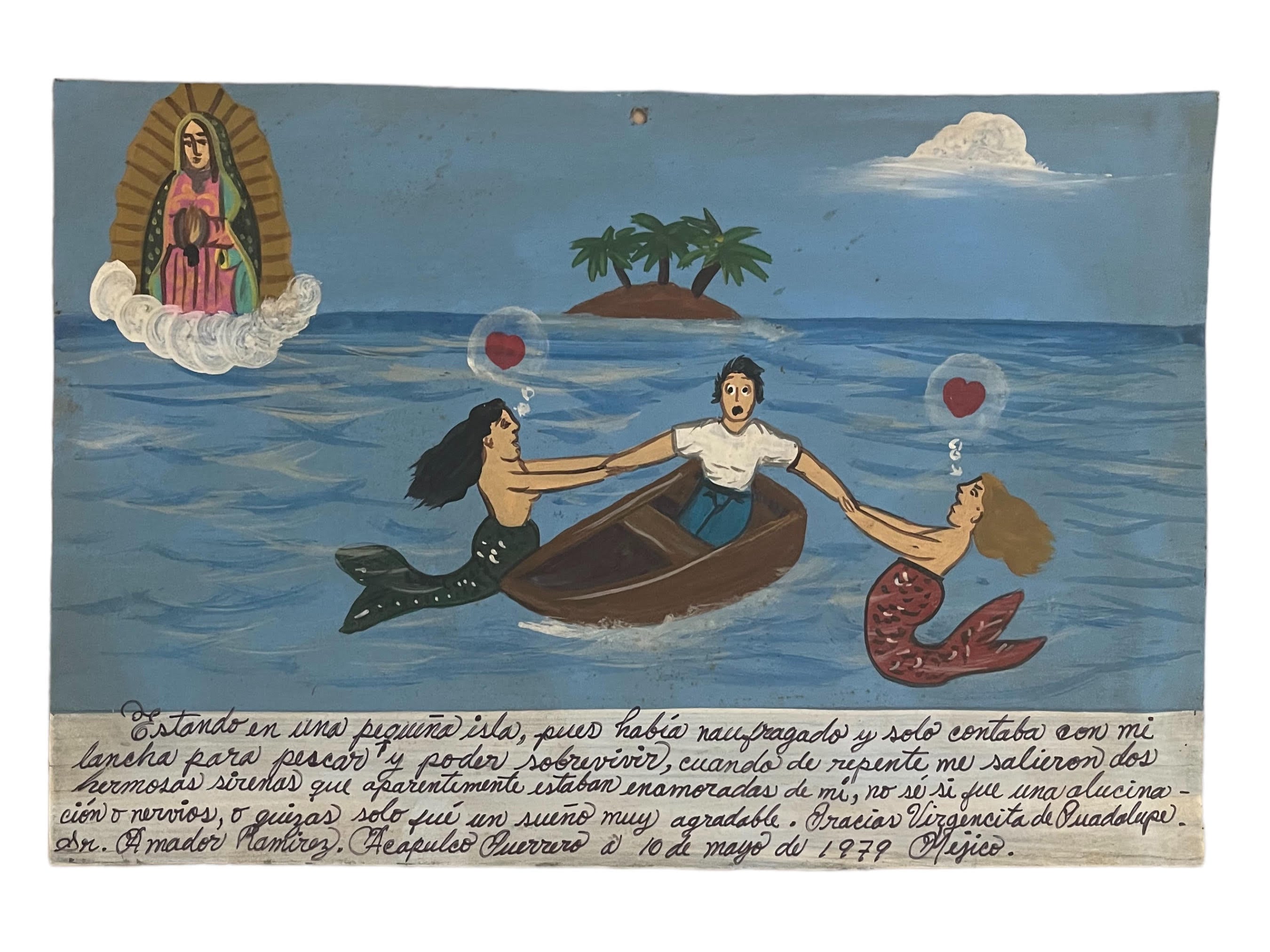 Retablo Mermaid Ex Voto | 漁師に恋する人魚 | 死者の日のテーマ 