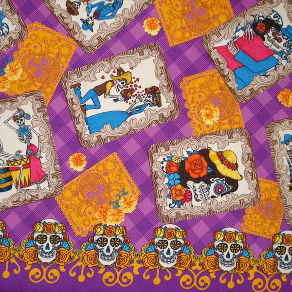 Day of the Dead Fabric Banner Sugar Skull Picture Frame The Promise Catrina Eternal Love