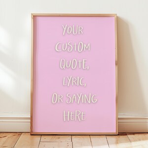 Favorite Custom Lyric Poster/Printable Song Lyric Poster/Song Lyric Wall Art/Music Poster/Art