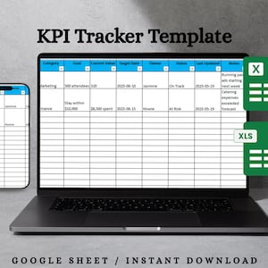KPI Tracker Template Excel | Editable Performance Dashboard for Teams | Gift for Business Analysts