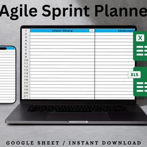 Sprint Planer bearbeitbar Excel | Sprint-Planungs-Tool für Teams | Geschenk für Scrum Masters & Programmierer