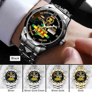 Personalized Name Vietnam Veteran Watch, Proud Veteran Watch, Military Veteran Watch, Father's Day Gift, Veteran Day Gift For Dad/ Grandpa image 2