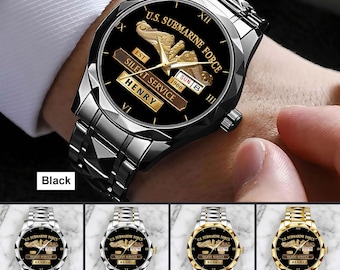 Personalized Navy Submarine Force Since Watch, Silent Service Commemorative Watch, Custom Gift for U.S. Navy Veteran