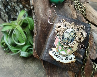 the Chosen One - Mixed Media Book Necklace