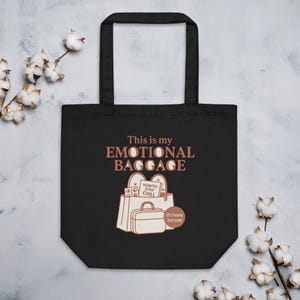 Emotionales Gepäck Einkaufstasche - Lustige Retro Tasche, ästhetische Tasche für psychische Gesundheit, Therapie Humor Geschenk, weiches Mädchen Accessoire