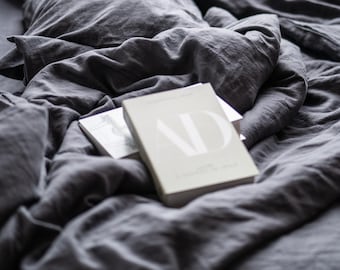 Linen duvet cover with Pillowcases set | Stonewashed, handmade | Queen size, other sizes | Organic French linen made in Northern Europe