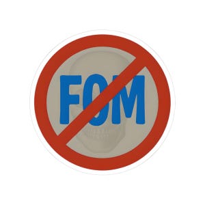 Pegatinas troqueladas &quot;No Fear&quot; de FOM, calcomanías motivacionales para laptop, regalos divertidos para estudiantes, decoración anti-FOMO, pegatinas de moda para adolescentes